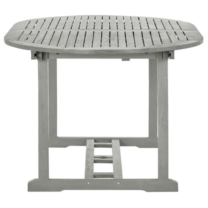 Garden Dining Set | Grey wash | Solid acacia wood | Large | Foldable