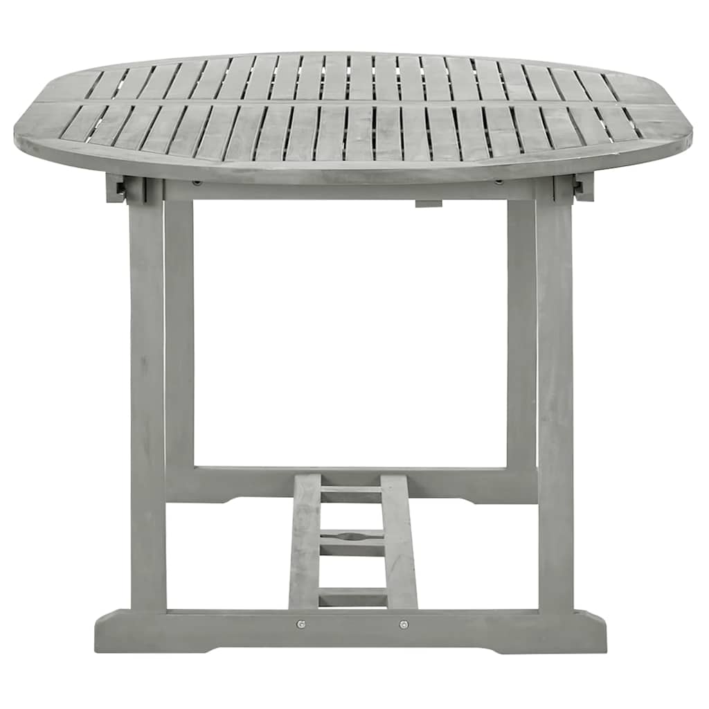 5 Piece Garden Dining Set (150-200)x100cm Solid Acacia Wood Grey