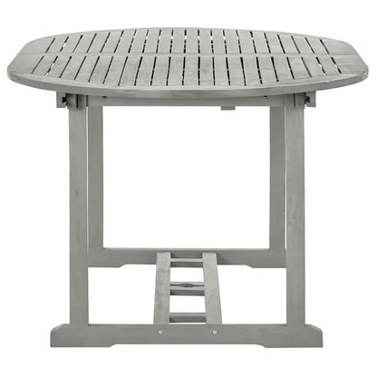 5 Piece Garden Dining Set (150-200)x100cm Solid Acacia Wood Grey