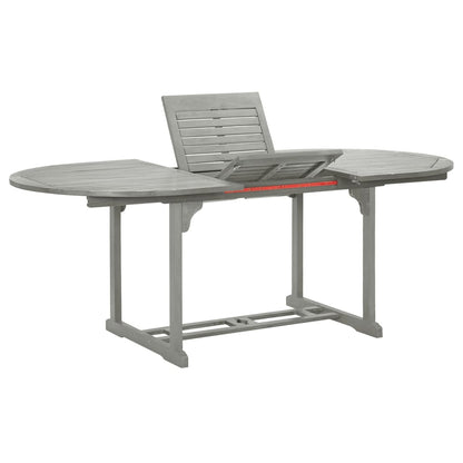 Garden Dining Set | Grey wash | Solid acacia wood | Large | Foldable
