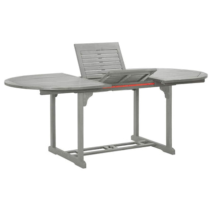 5 Piece Garden Dining Set (150-200)x100cm Solid Acacia Wood Grey