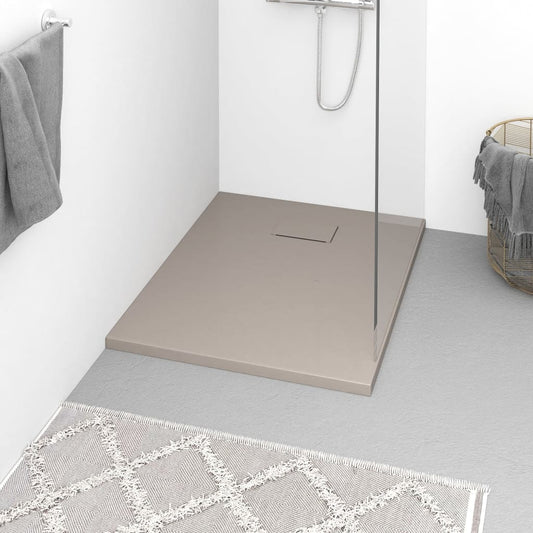148923 vidaXL Shower Base Tray SMC Brown 90x70 cm