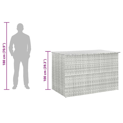 Garden Storage Box Light Grey 150x100x100 cm Poly Rattan