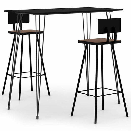 Bar Set | Black | MDF | Standard | Footrest | Bar Set | Rectangular
