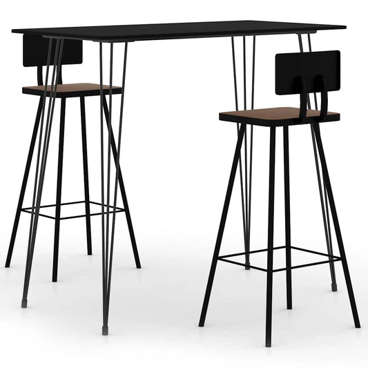 Bar Set | Black | MDF | Standard | Footrest | Bar Set | Rectangular