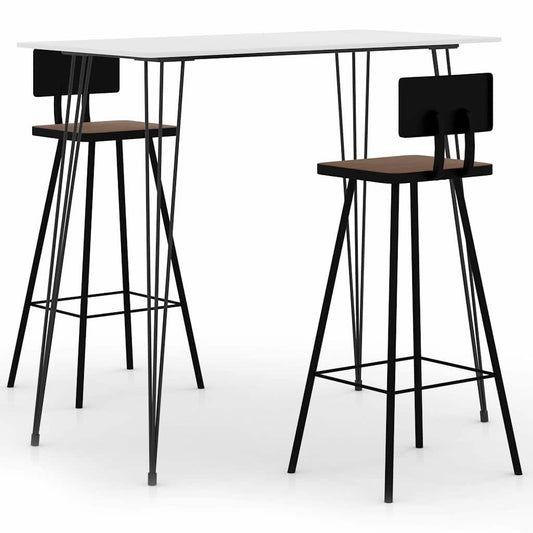3 Piece Bar Set White