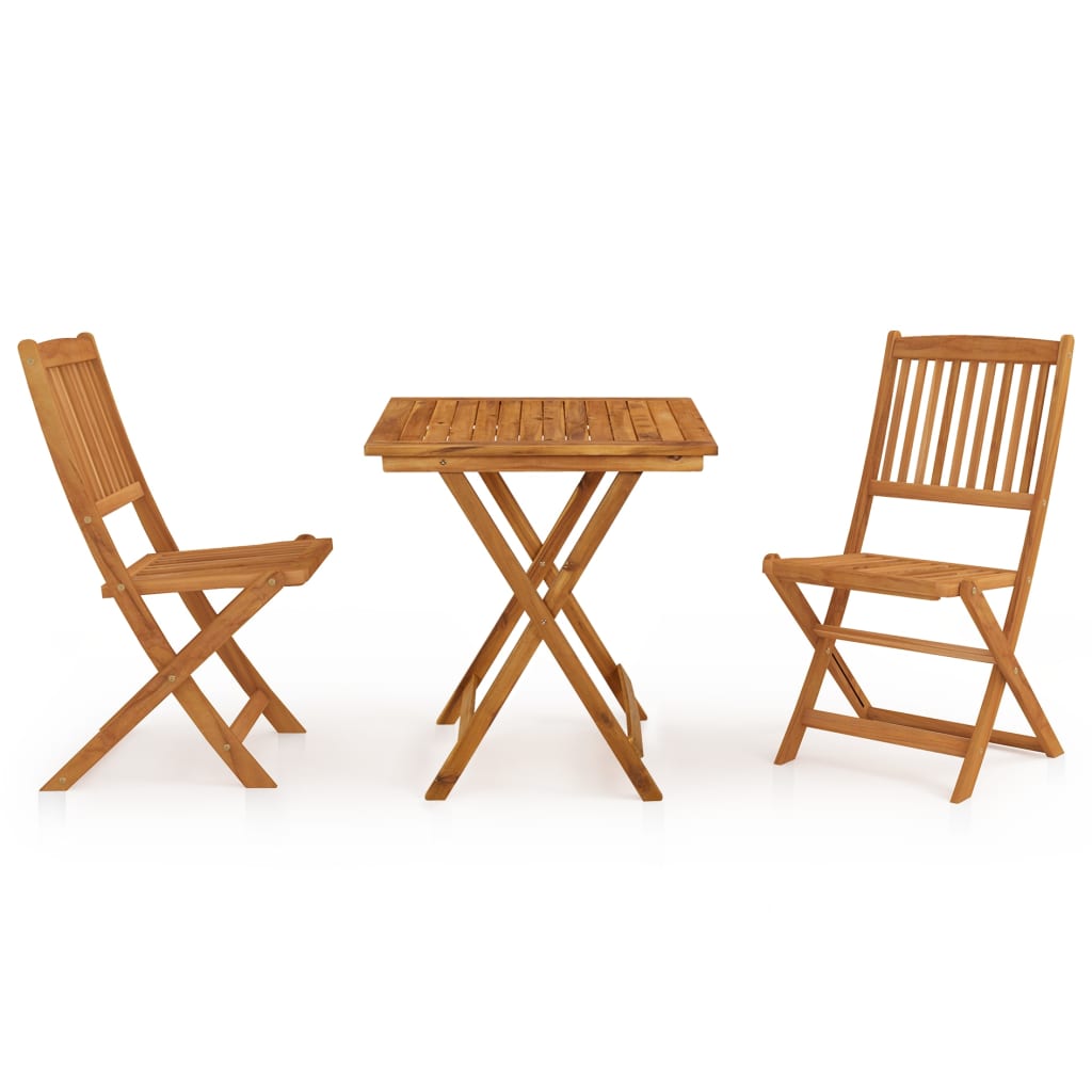 Garden Dining Set | Natural Wood | Solid Acacia Wood | Compact | Foldable