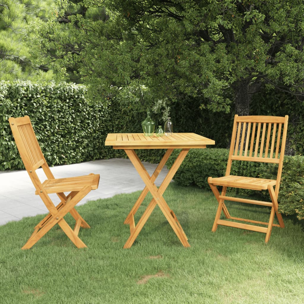 Garden Dining Set | Natural Wood | Solid Acacia Wood | Compact | Foldable
