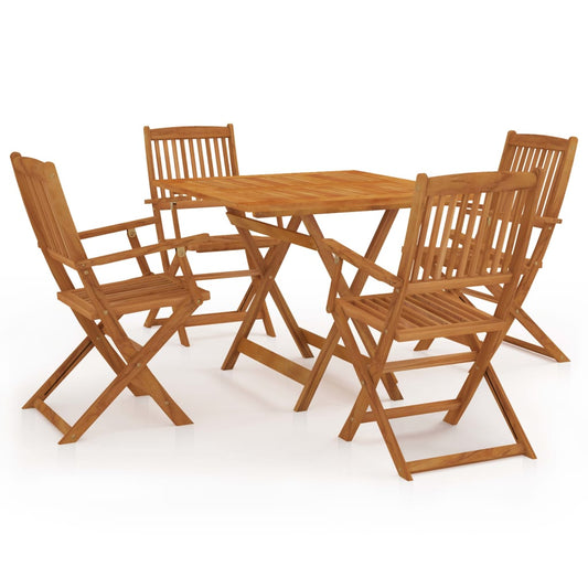 Garden Dining Set | Brown | Solid Acacia Wood | Compact | Foldable