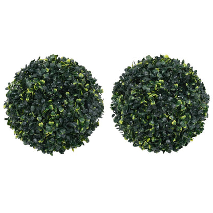 Artificial Boxwood Balls 2 pcs 45 cm displayed in a decorative pot, perfect for indoor and outdoor decoration.