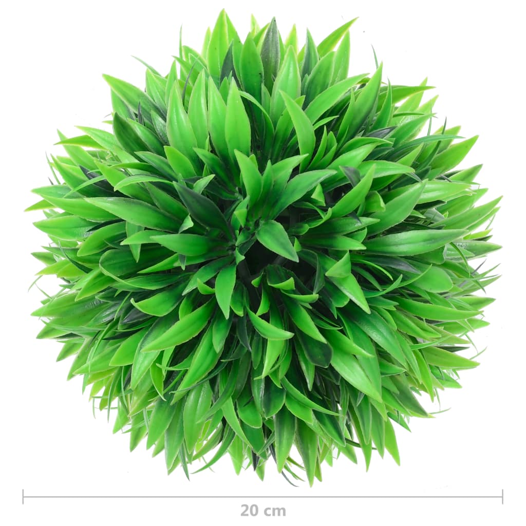 Artificial Boxwood Balls set of 2 pcs, 20 cm diameter, ideal for indoor and outdoor décor, made from weather-resistant polyethylene with a lush green texture.