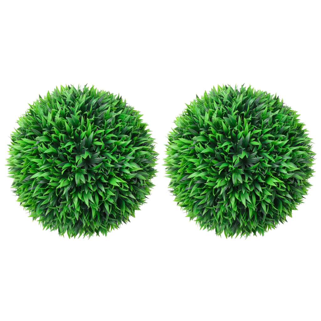 Artificial Boxwood Balls 2 pcs 38 cm displayed in a decorative pot for indoor and outdoor use.