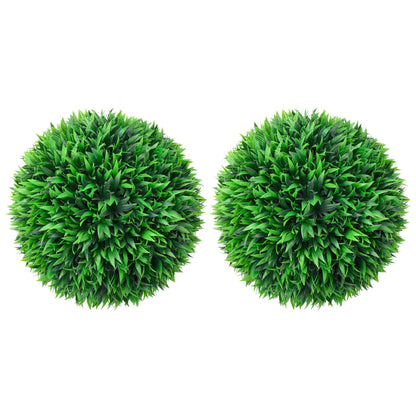 Artificial Boxwood Balls 2 pcs 38 cm displayed in a decorative pot for indoor and outdoor use.