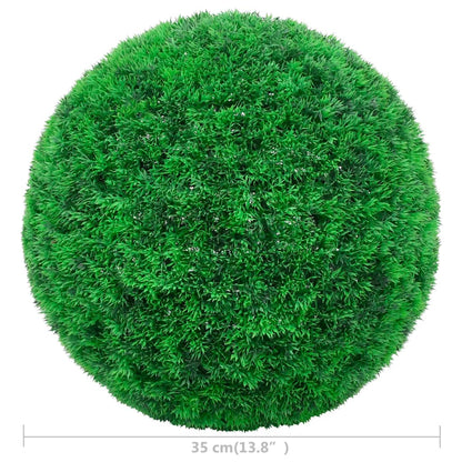 Artificial Boxwood Balls 2 pcs 35 cm with string lights, ideal for festive indoor decoration.