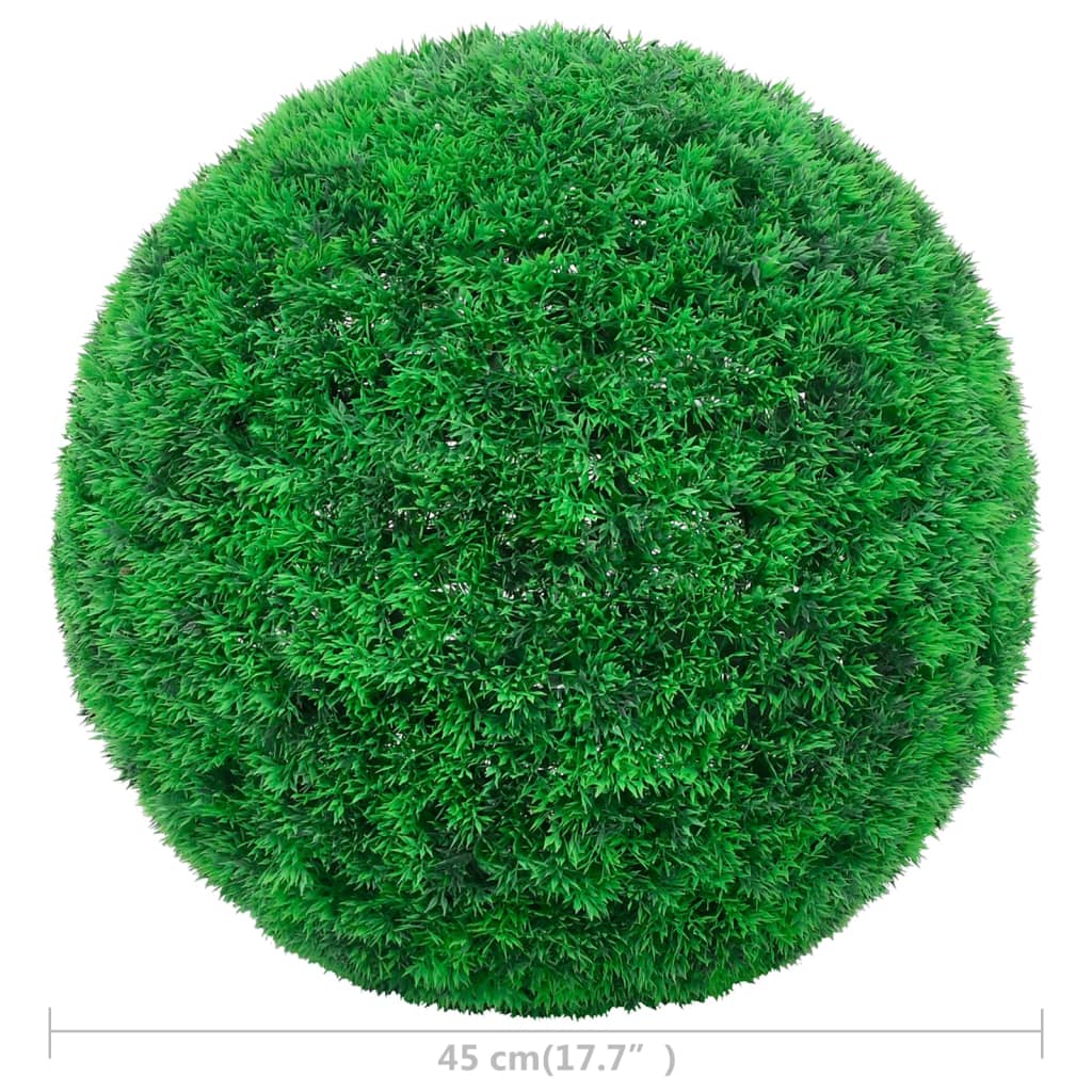 Artificial Boxwood Balls set of 2, 45 cm diameter, perfect for indoor and outdoor decoration, lush green colour, made from weather-resistant polyethylene.