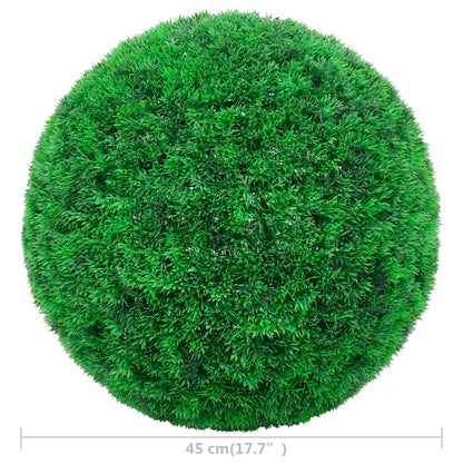 Artificial Boxwood Balls set of 2, 45 cm diameter, perfect for indoor and outdoor decoration, lush green colour, made from weather-resistant polyethylene.
