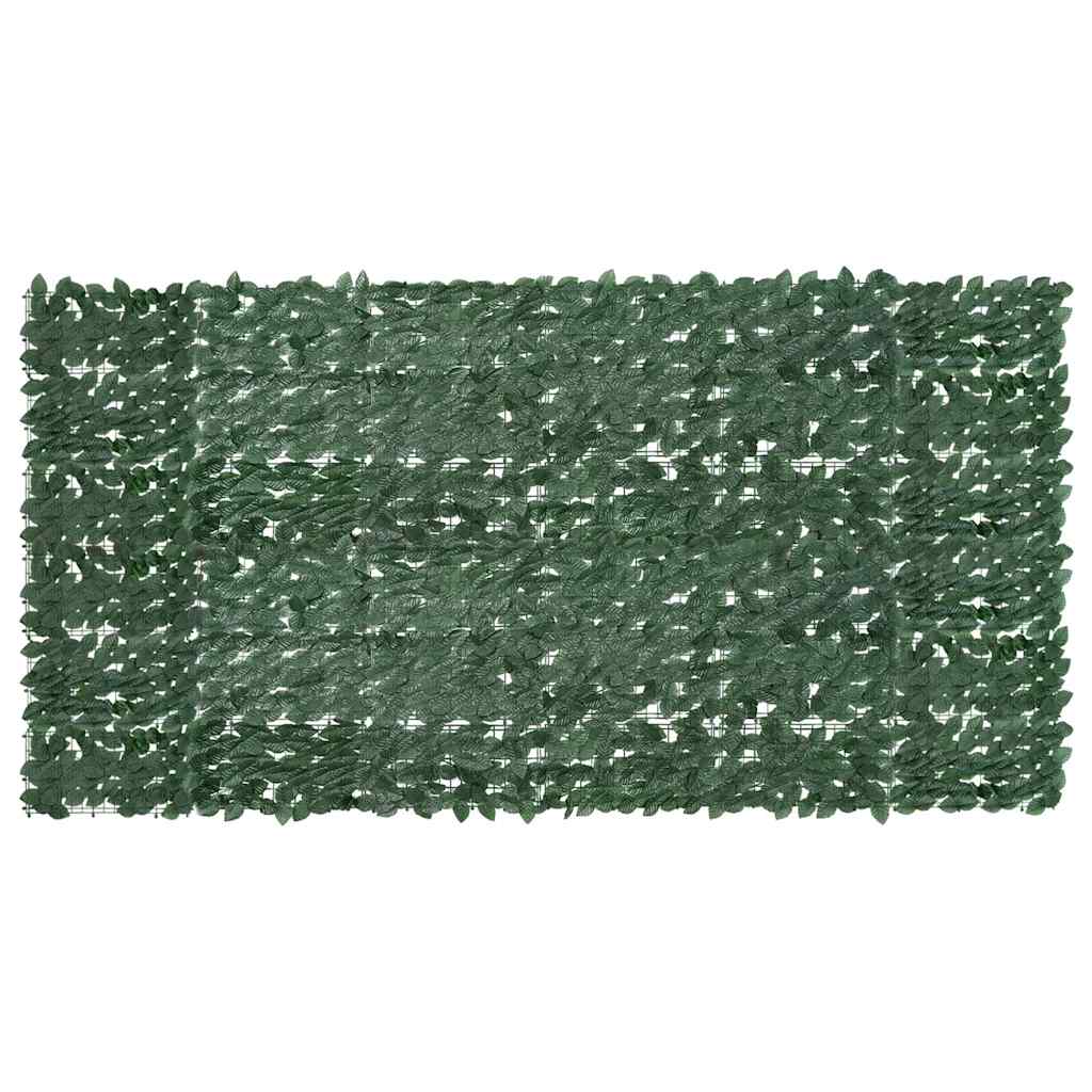 Balcony Screen with Dark Green Leaves 300x150 cm