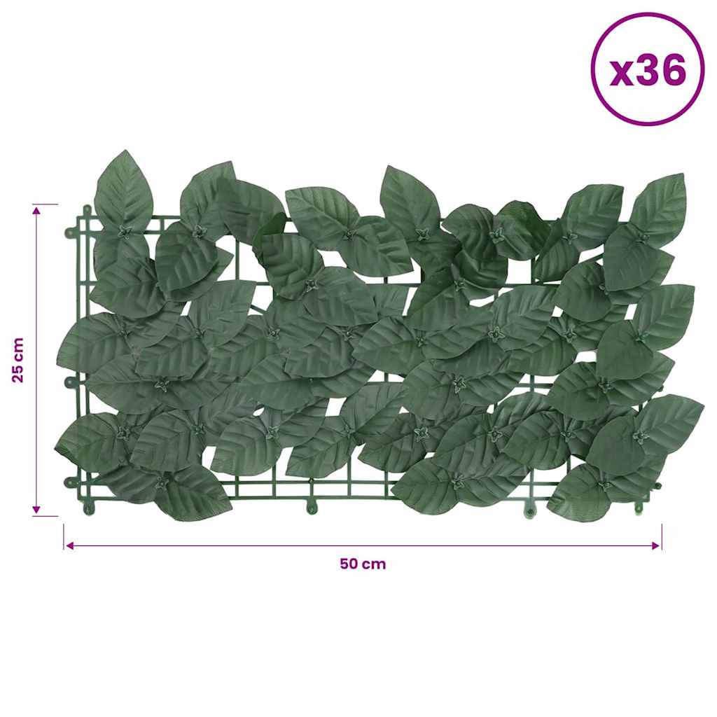 Balcony Screen with Dark Green Leaves 300x150 cm