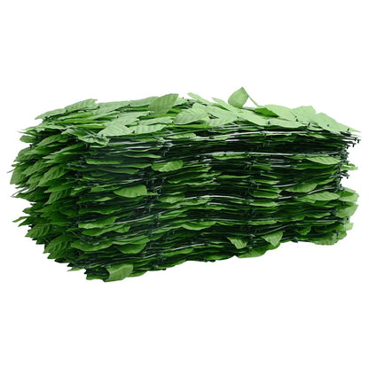 Balcony Screen with Green Leaves 300x75 cm