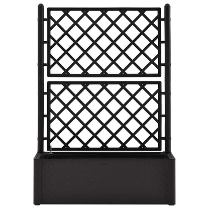Garden Raised Bed with Trellis and Self Watering System Anthracite