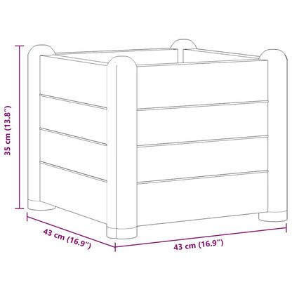 Garden Raised Bed PP Mocha 43x43x35 cm