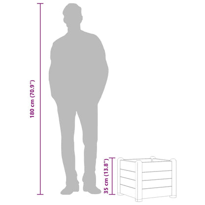 Garden Raised Bed PP Mocha 43x43x35 cm