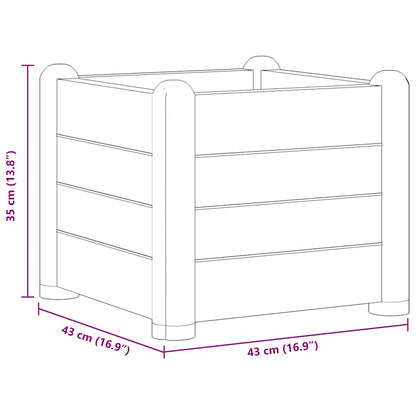 Garden Raised Bed PP Anthracite 43x43x35 cm