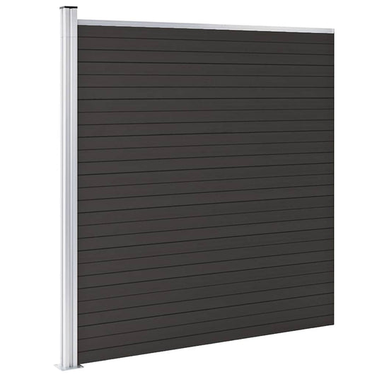 148973 vidaXL Fence Panel WPC 175x186 cm Black