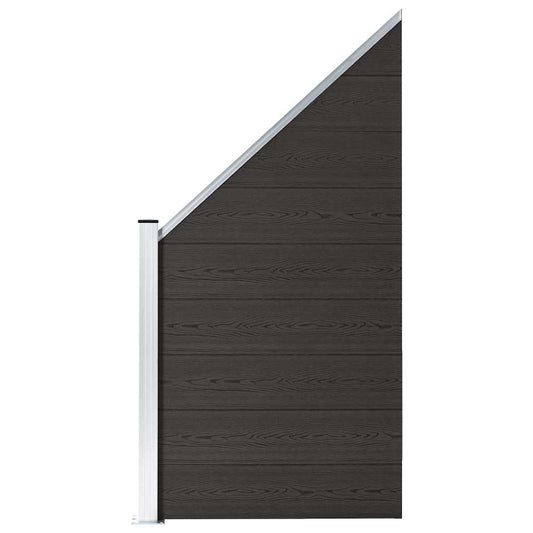 148974 vidaXL Fence Panel WPC 95x(105-180) cm Black