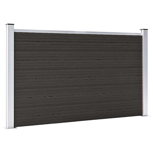 148975 vidaXL Fence Panel WPC 180x105 cm Black
