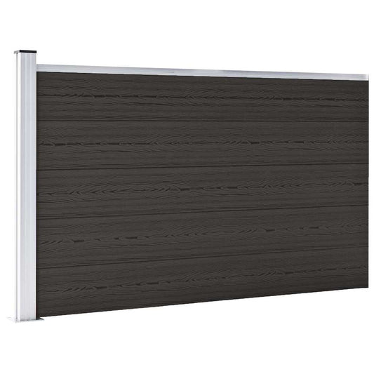 148976 vidaXL Fence Panel WPC 175x105 cm Black