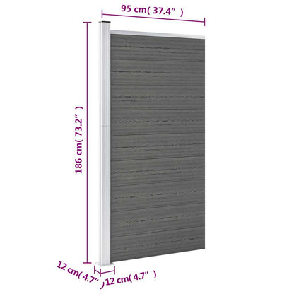 Fence Panel WPC 95x186 cm Grey