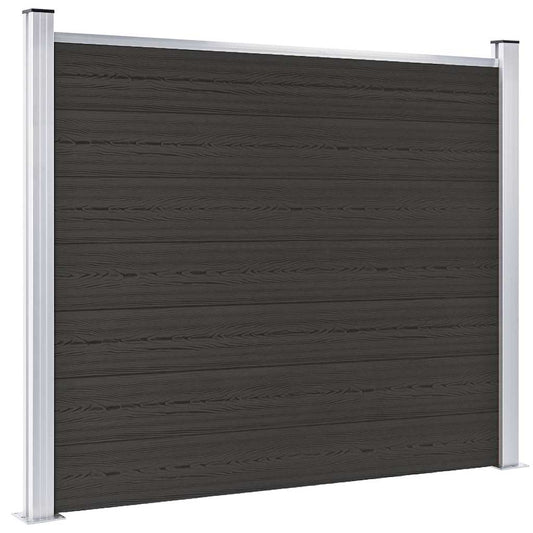 148984 vidaXL Fence Panel WPC 180x146 cm Black