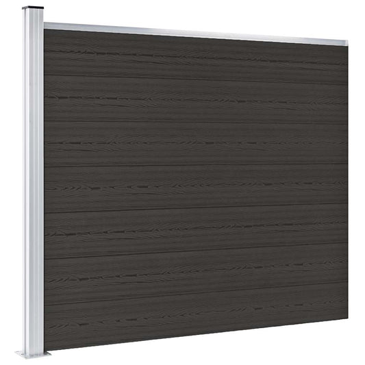148985 vidaXL Fence Panel WPC 175x146 cm Black