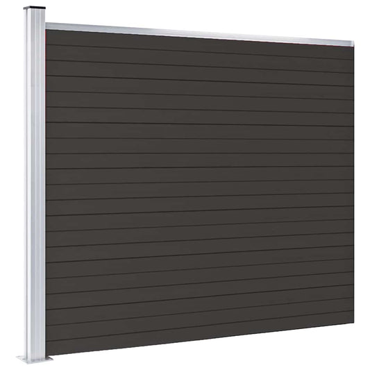 148985 vidaXL Fence Panel WPC 175x146 cm Black