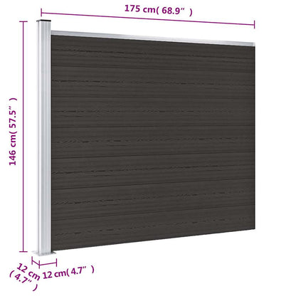 Fence Panel WPC 175x146 cm Black