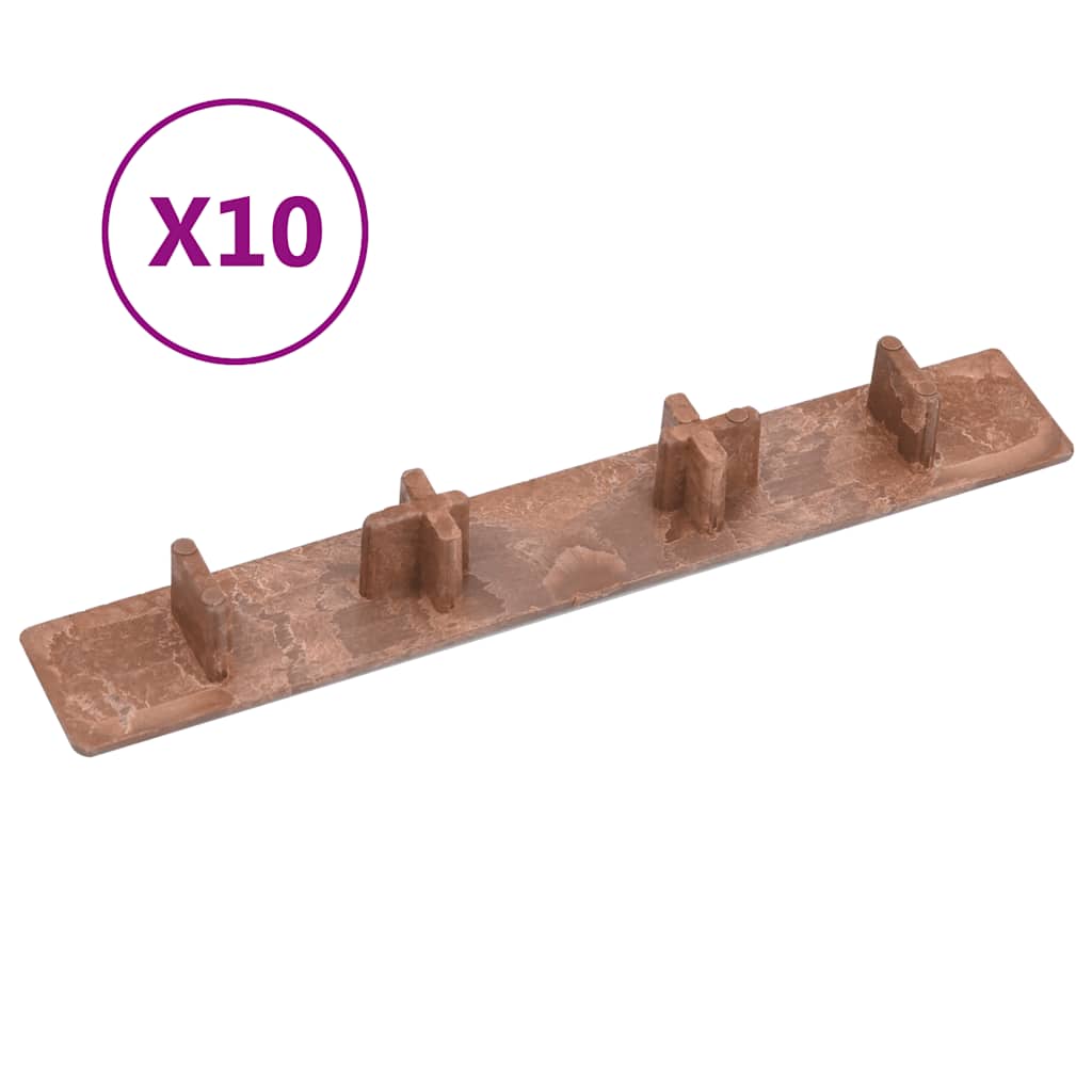 Decking End Caps 10 pcs Brown Plastic