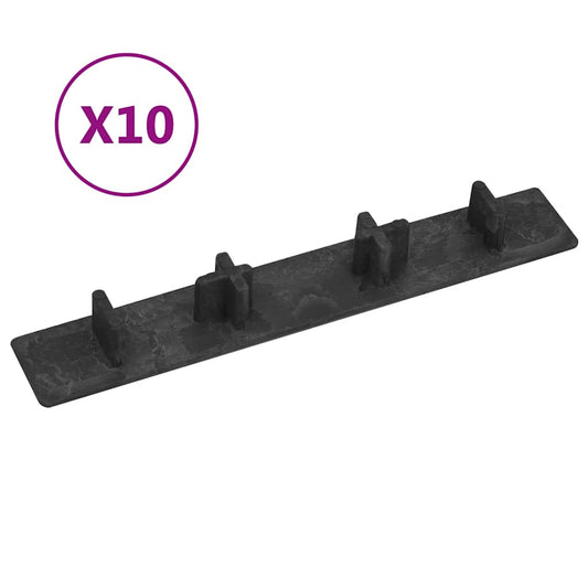 Decking End Caps 10 pcs Black Plastic
