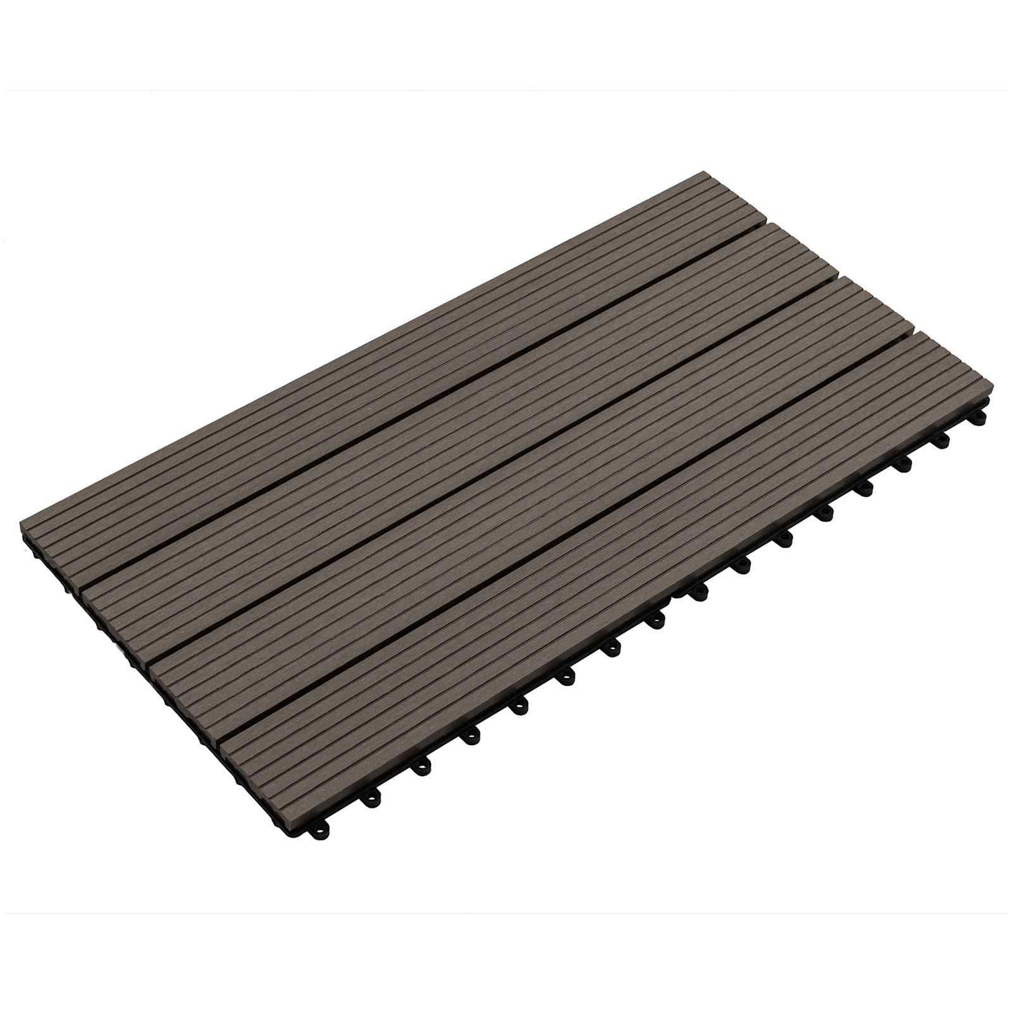 Decking Tile 6 pcs Dark Brown 60 x 30 cm WPC