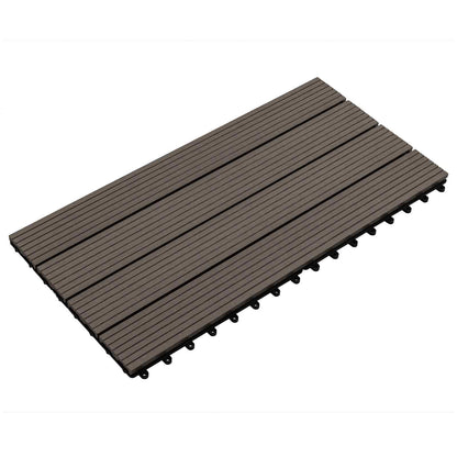 Decking Tile 6 pcs Dark Brown 60 x 30 cm WPC