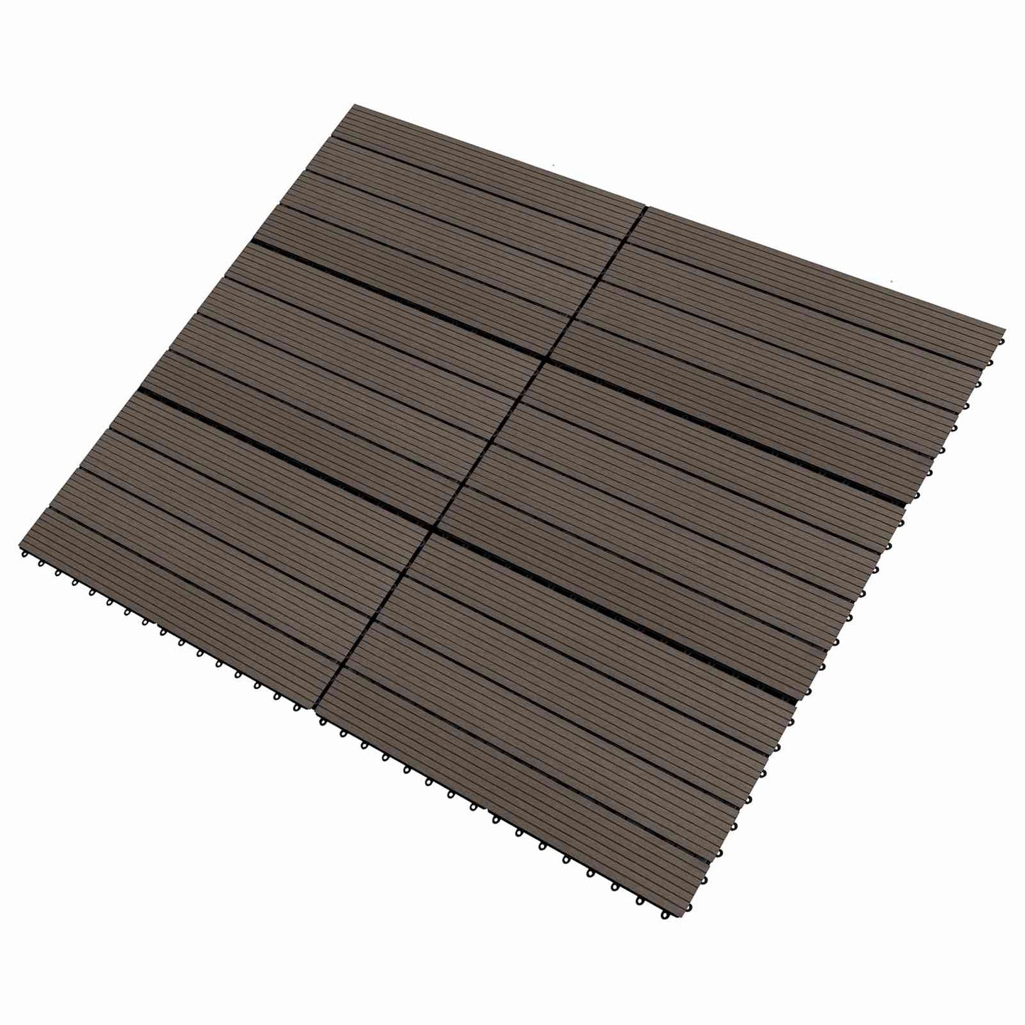 Decking Tile 6 pcs Dark Brown 60 x 30 cm WPC