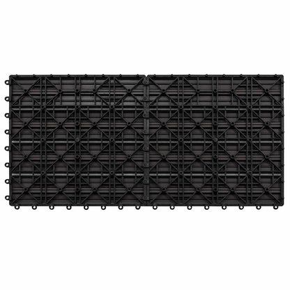 Decking Tile 6 pcs Dark Brown 60 x 30 cm WPC
