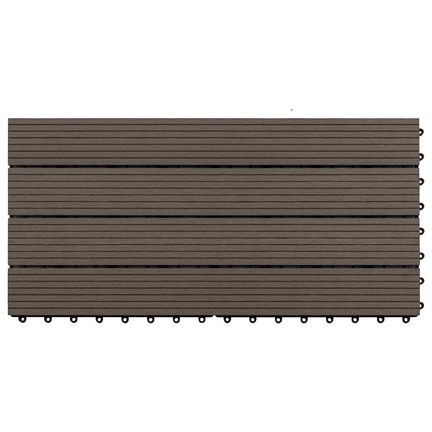 Decking Tile 6 pcs Dark Brown 60 x 30 cm WPC