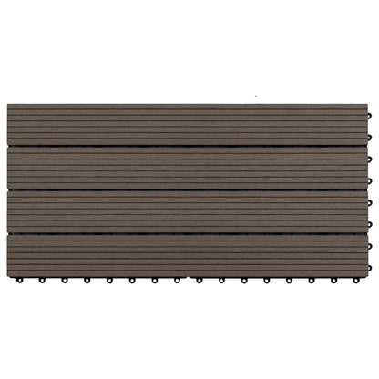 Decking Tile 6 pcs Dark Brown 60 x 30 cm WPC