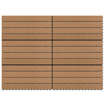 Decking Tile 6 pcs Brown 60 x 30 cm WPC