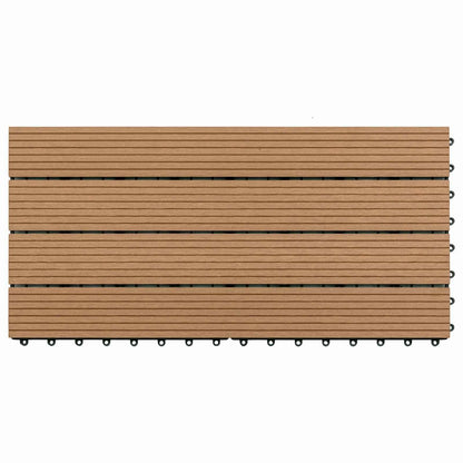 Decking Tile 6 pcs Brown 60 x 30 cm WPC