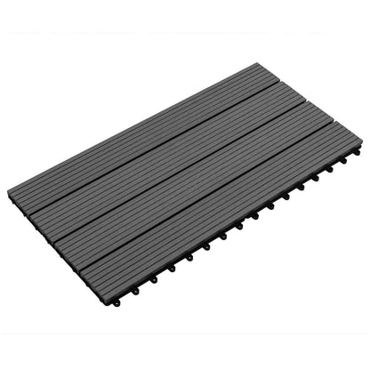 Decking Tile 6 pcs Black 60 x 30 cm WPC