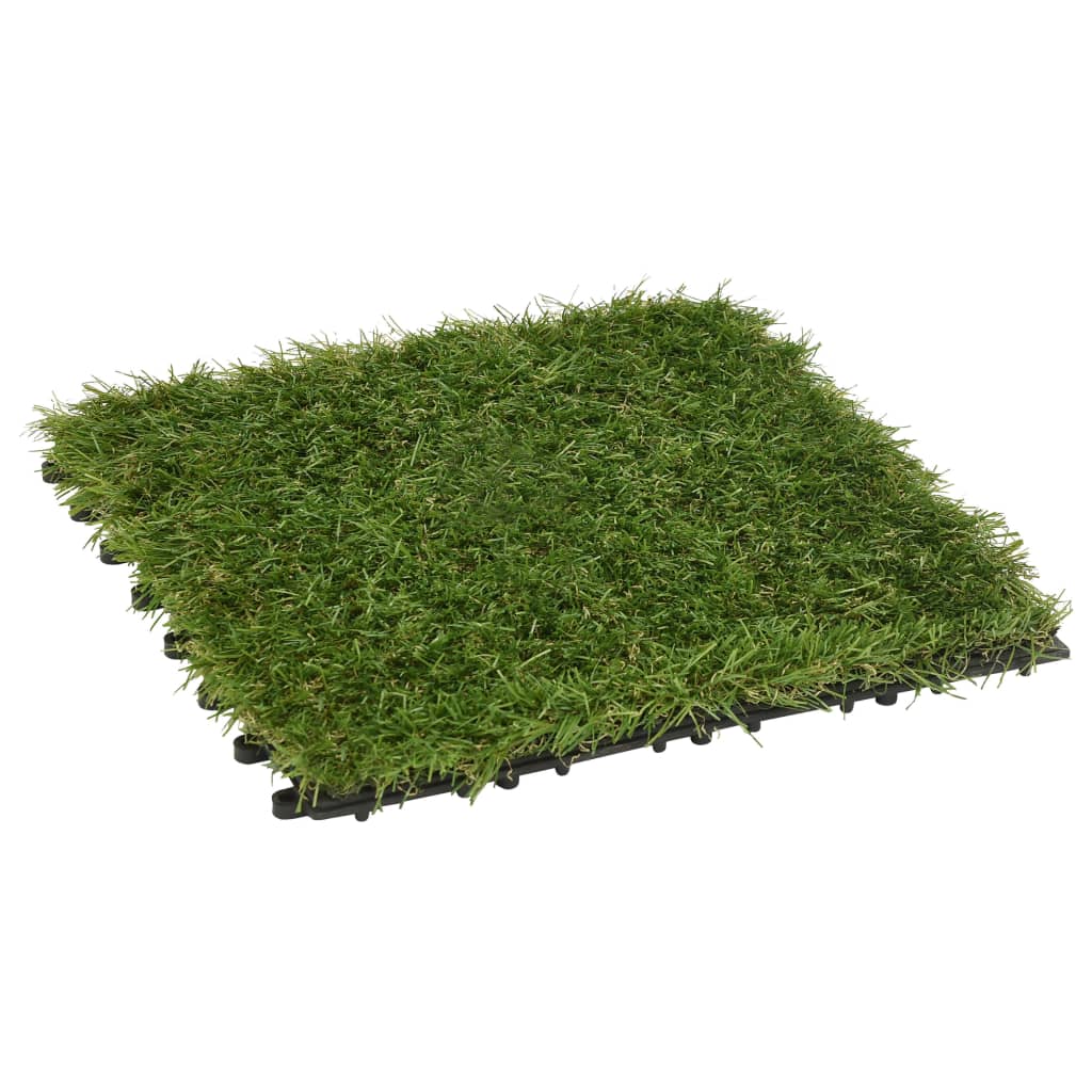 Artificial Grass Tiles 22 pcs Green 30x30 cm showcasing a vibrant green lawn alternative for maintenance-free outdoor spaces.