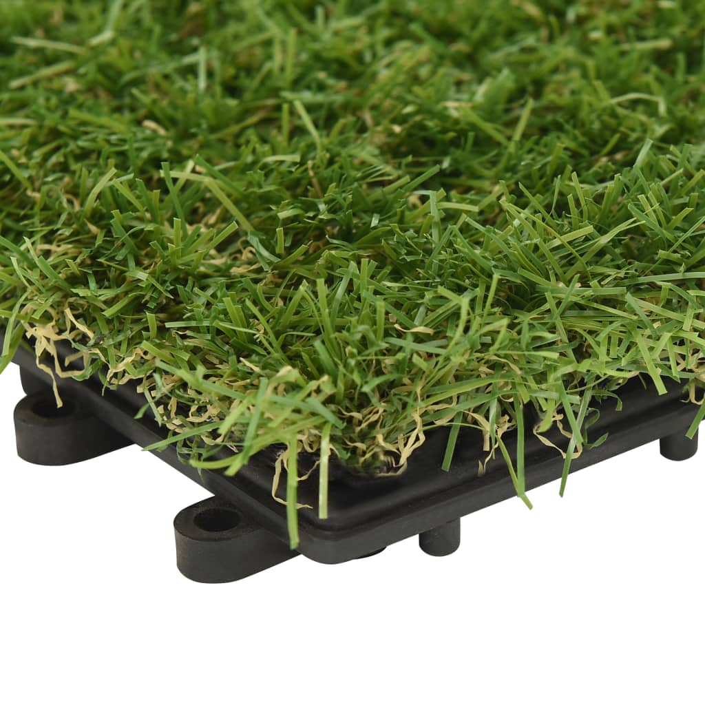 Artificial Grass Tiles 22 pcs Green 30x30 cm - Ideal for a lush, maintenance-free lawn, showcasing the dense, natural look of the turf.