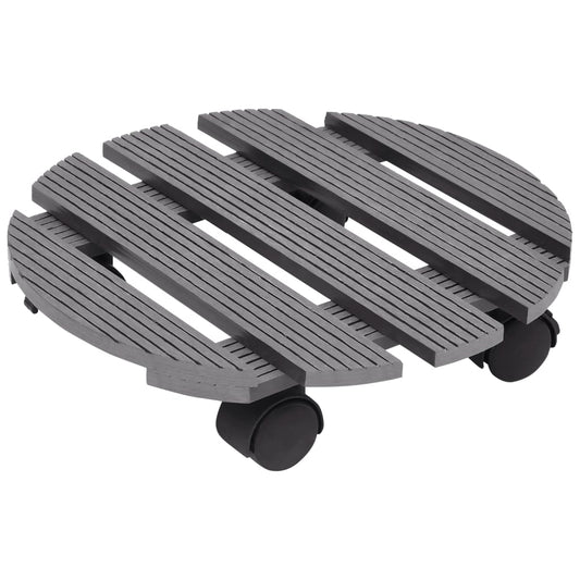 Plant Trolleys 2 pcs Grey Ø30x7.5 cm WPC
